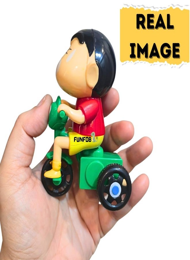 FUNFOB Shinchan Moving Toy | Shinchan Action Figure Length-10cm PVC Multicolour | Shin-chan - Cycle Moving - Image 5